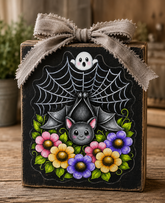 Cute Halloween Bat Canvas | Halloween Wall Decor DIY Canvas