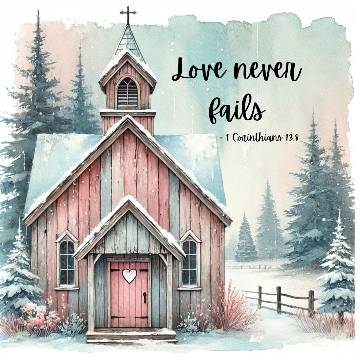 Church - Love Never Fails- Fabric Canvas