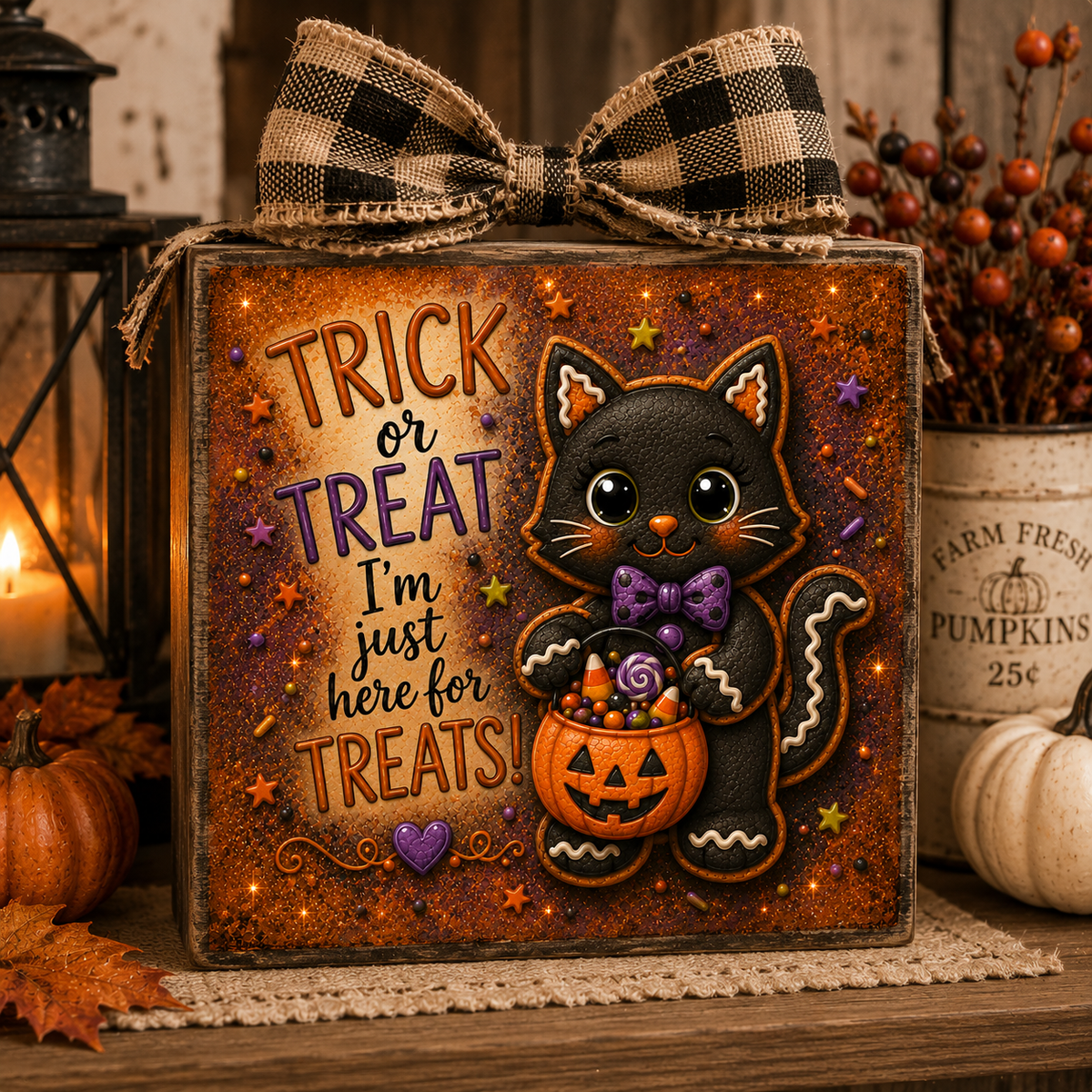 Gingerbread Halloween Canvas Prints 6.5x6.5 Bundle 50% Off - DIY Canvas Cuts 9 pieces