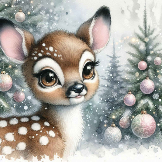 Reindeer in Pearl Forest Canvas