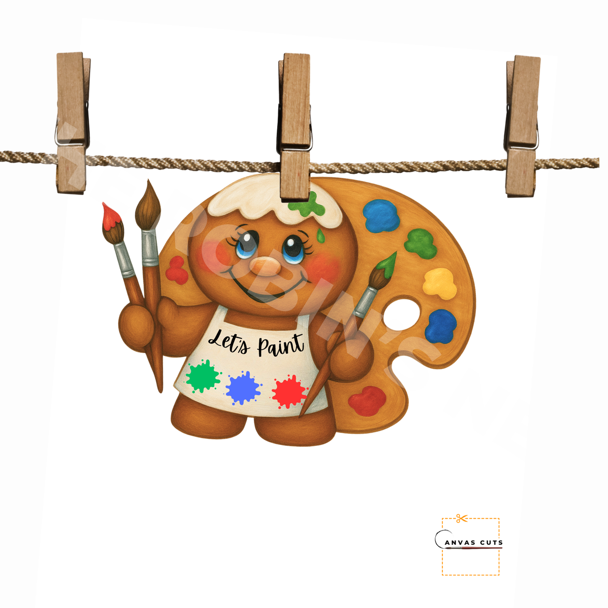 Let’s Paint Gingerbread – All-Season Craft Canvas for Signs, Door Hangers & Sweet Decor