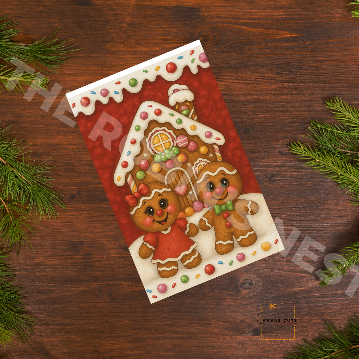 Gingerbread House with Candy Cuties – DIY Christmas Canvas for Sweet Holiday Door Hangers & Gifts