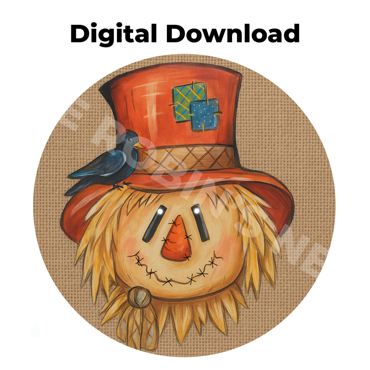 Scarecrow Circle Printable Craft File | Digital Download PDF & PNG
