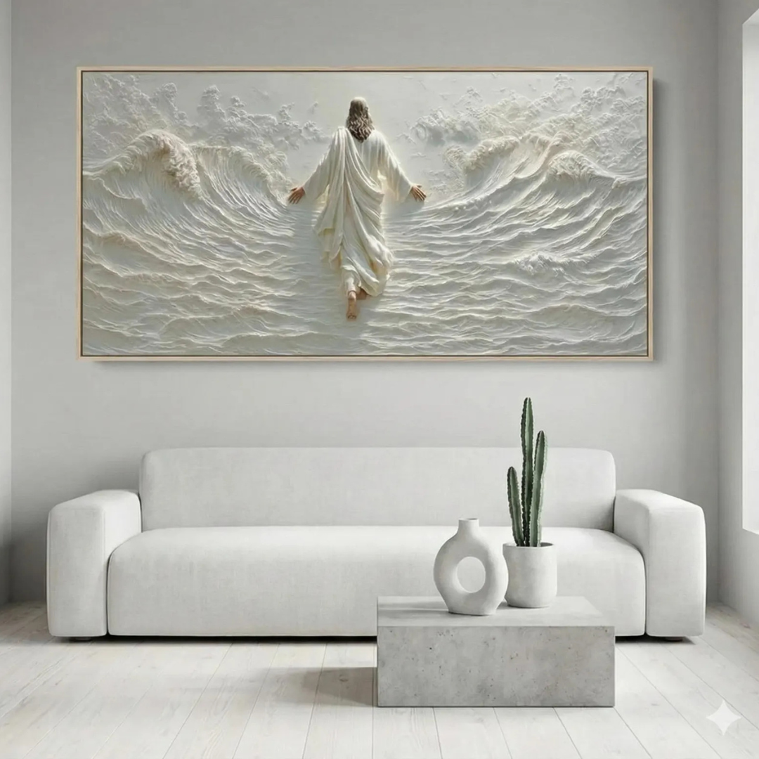 Jesus Walking On Water - 3D Fine Art Canvas Print (No Frame)