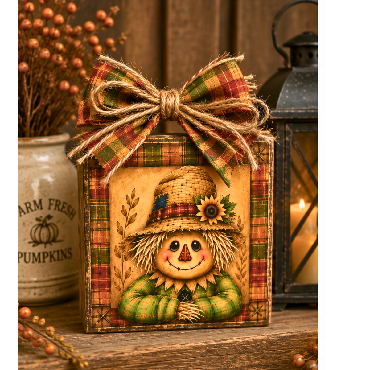 Fall Scarecrow Canvas Bundle  20 - 4x4" DIY Canvas Cuts | Primitive Autumn Pumpkin Designs