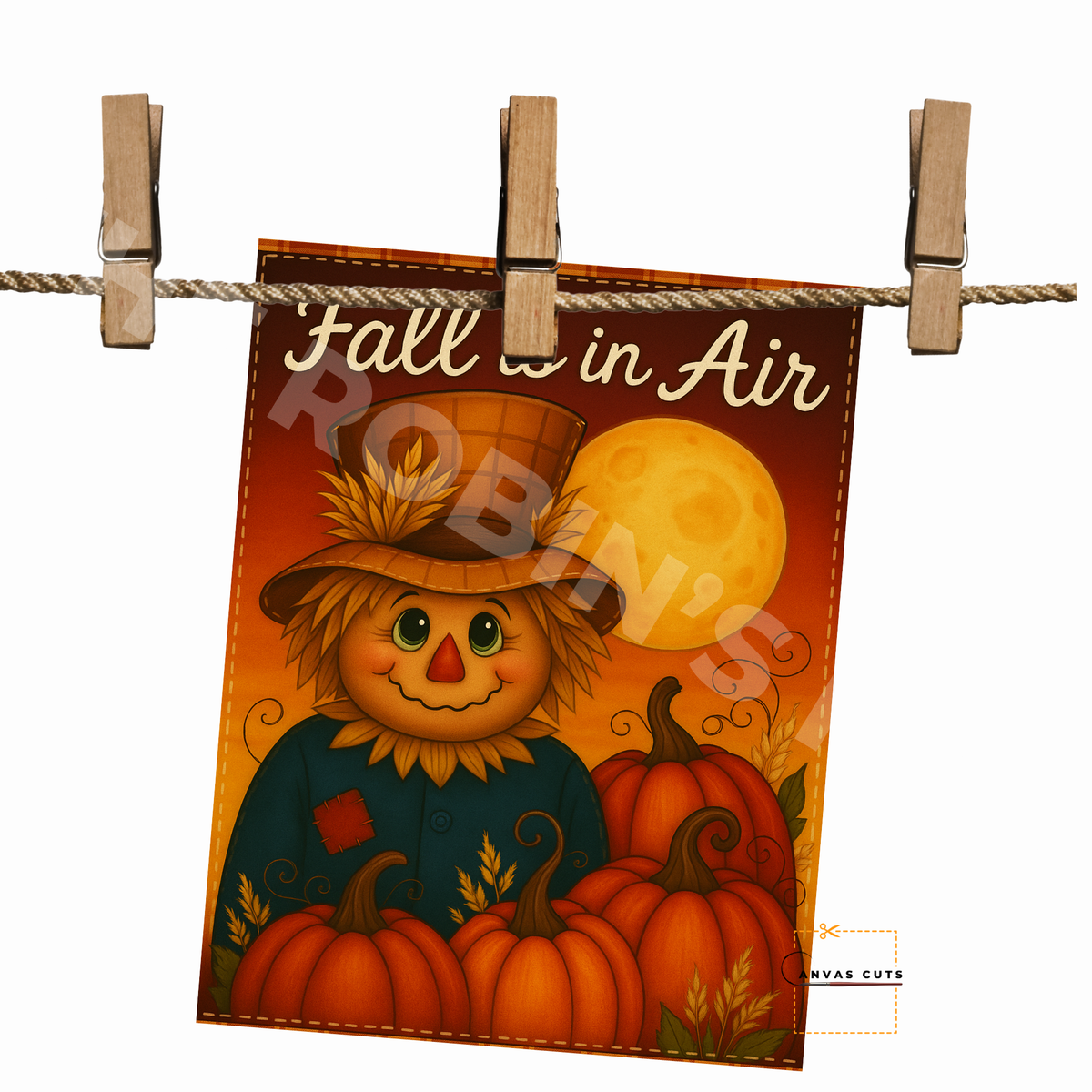 Fall is in the Air Scarecrow – DIY Canvas for Autumn Door Hangers & Rustic Crafts