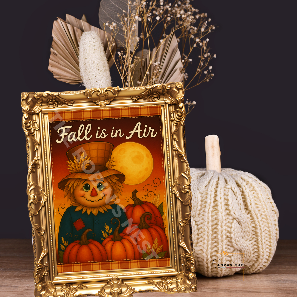 Fall is in the Air Scarecrow – DIY Canvas for Autumn Door Hangers & Rustic Crafts