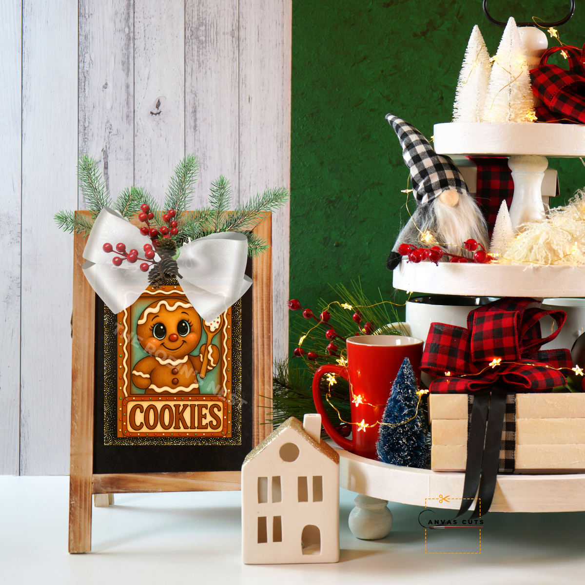 Gingerbread Man with Spatula – Personalizeable Canvas Cut for DIY Crafting, Holiday Décor & Craft Shows