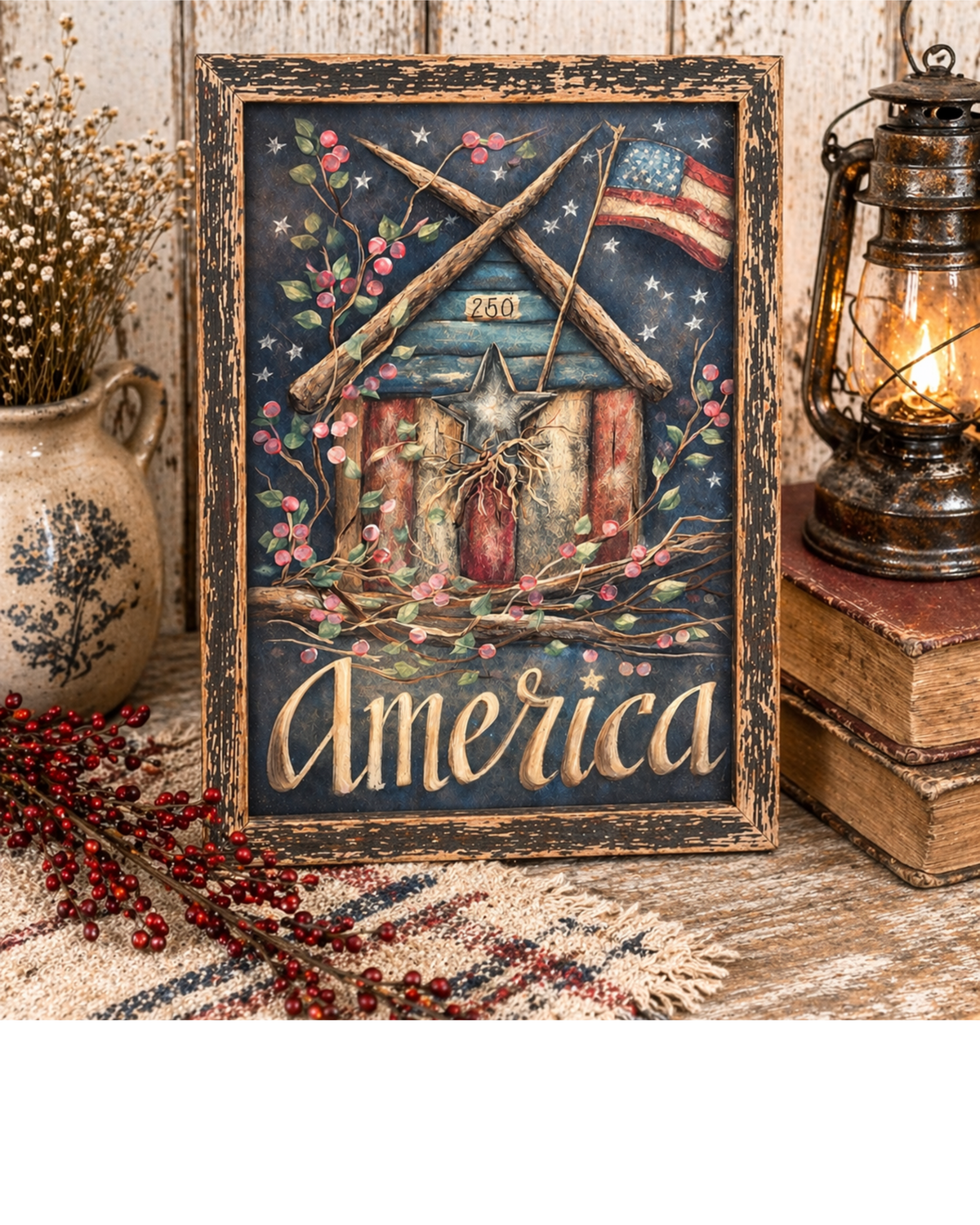 Primitive Americana Canvas Bundle for DIY Patriotic Decor | Craft Show & Farmhouse Designs