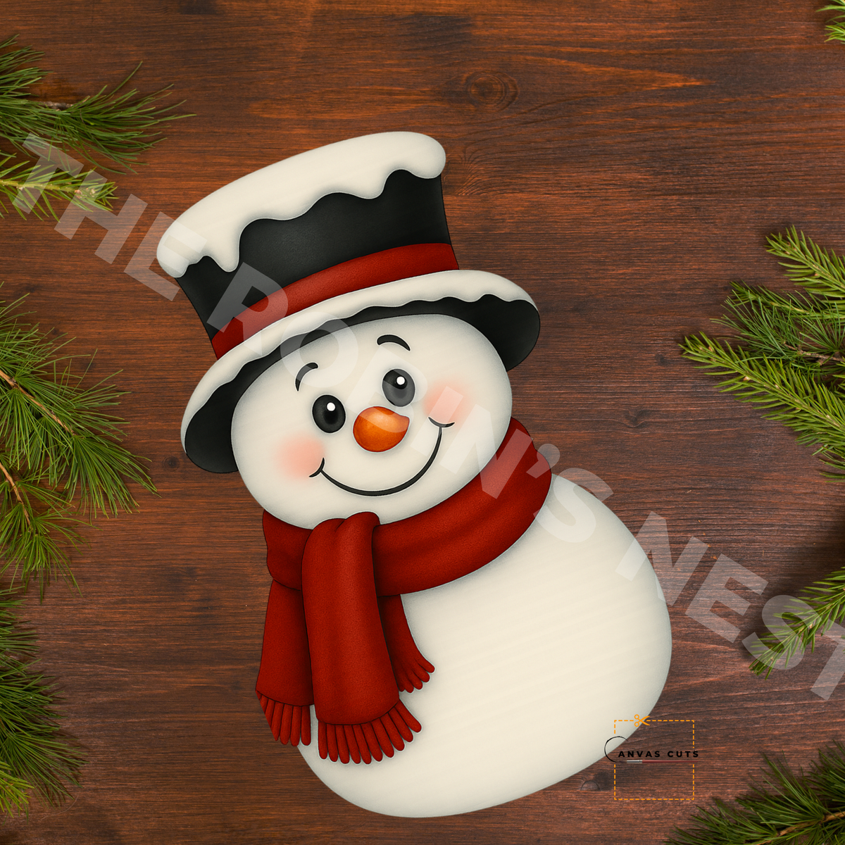 Peppermint the Snowman with Red Scarf