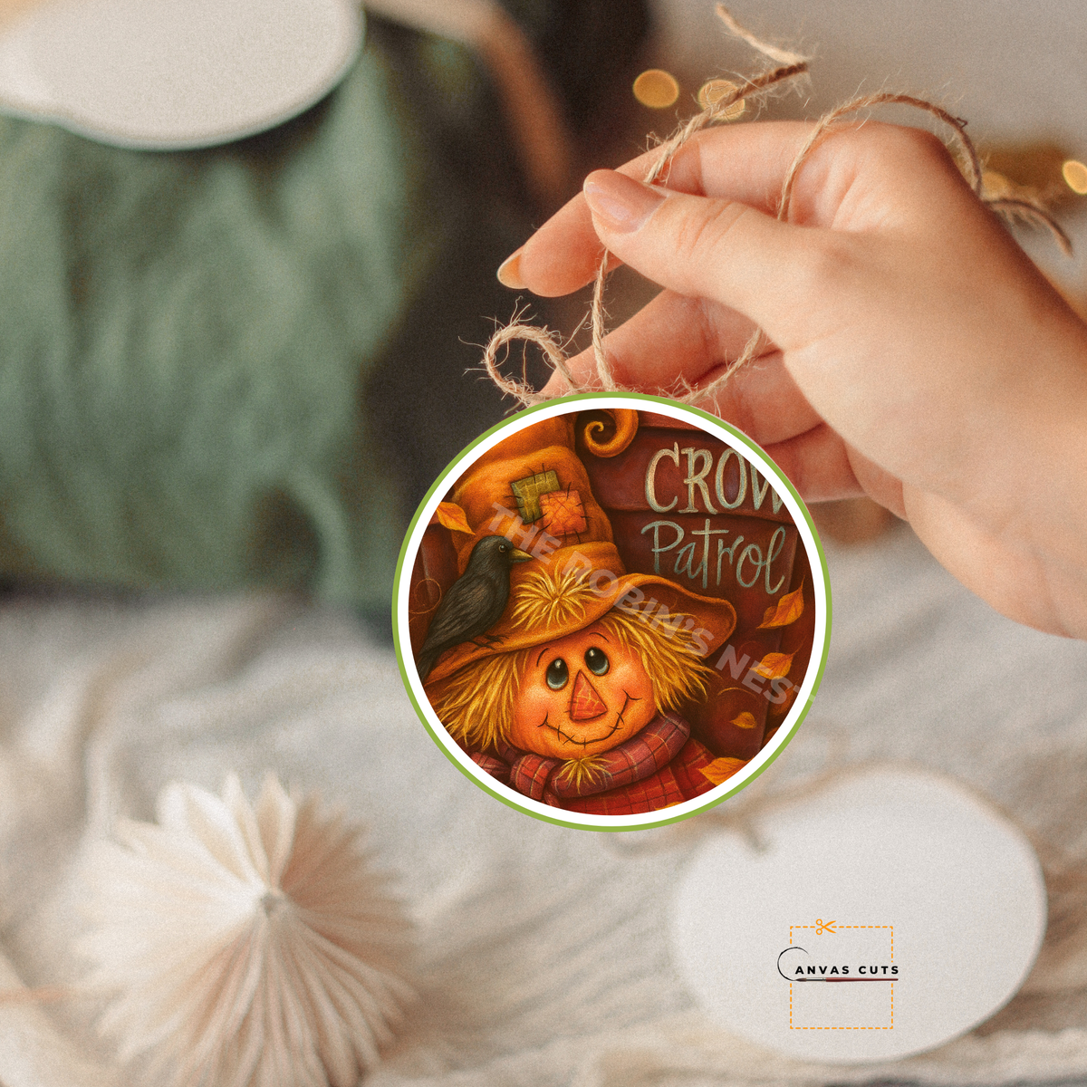 Crow Patrol Scarecrow – Personalizeable Canvas Cut for DIY Crafting, Fall Décor & Craft Shows