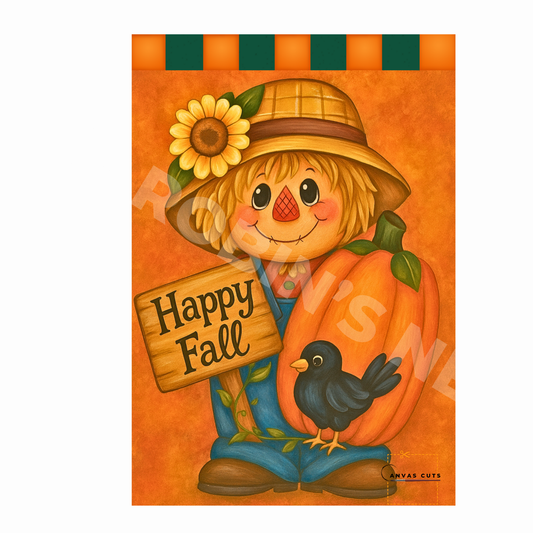 Happy Fall with Pumpkin – Personalizeable Canvas Cut for DIY Crafting, Autumn Décor & Craft Shows
