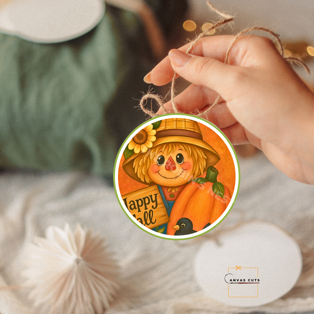 Happy Fall with Pumpkin – Personalizeable Canvas Cut for DIY Crafting, Autumn Décor & Craft Shows