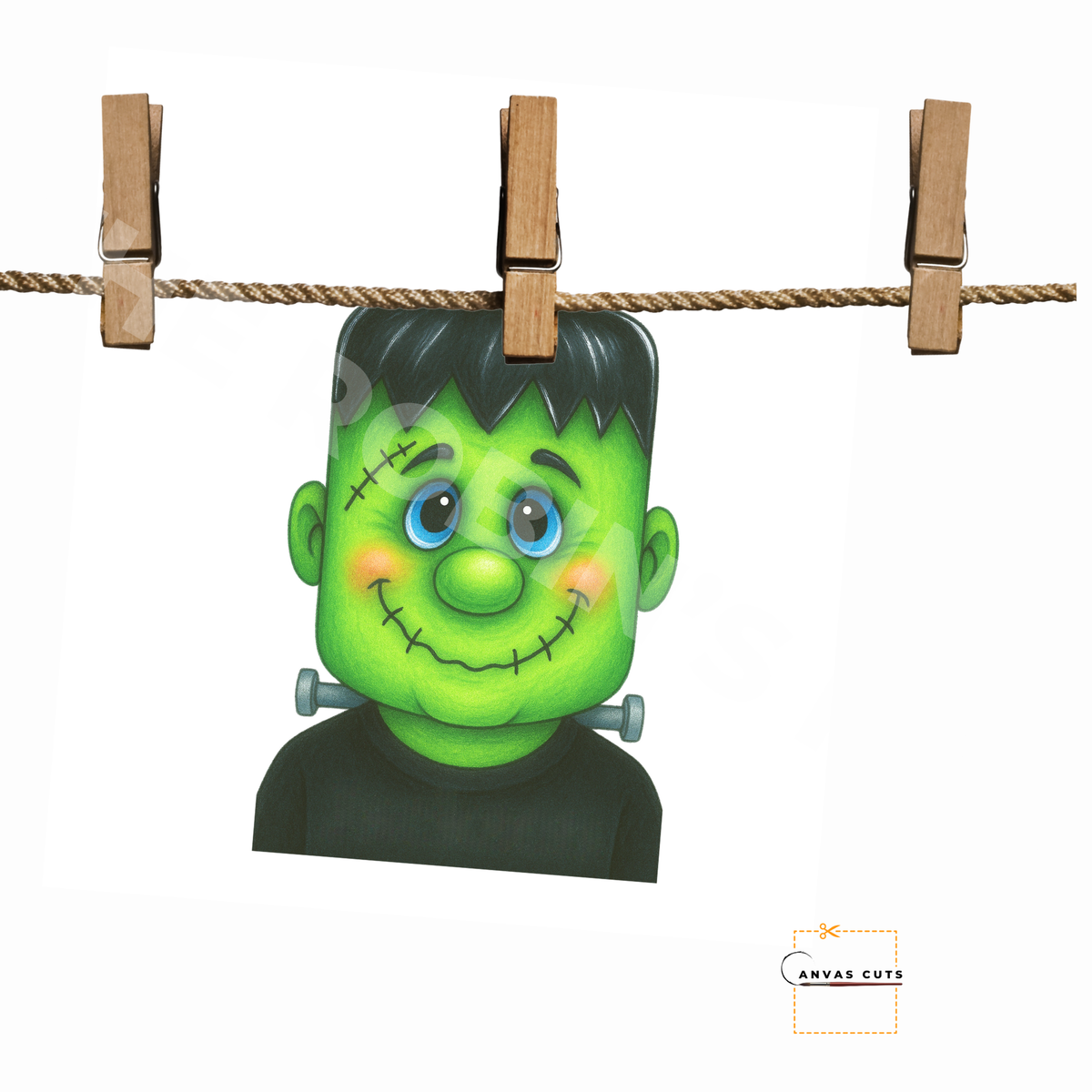 Frankie – Halloween Craft Canvas (No Background) for Door Hangers & Wreath Accents
