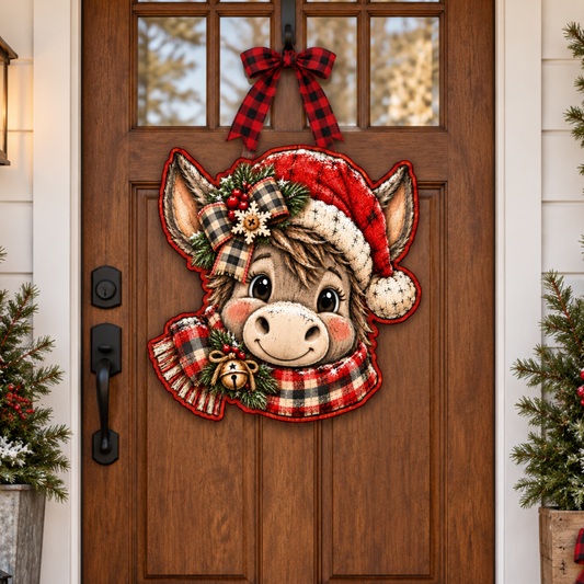 Donkey Christmas Door Hanger - DIY Canvas No Bang Door Hanger Craft