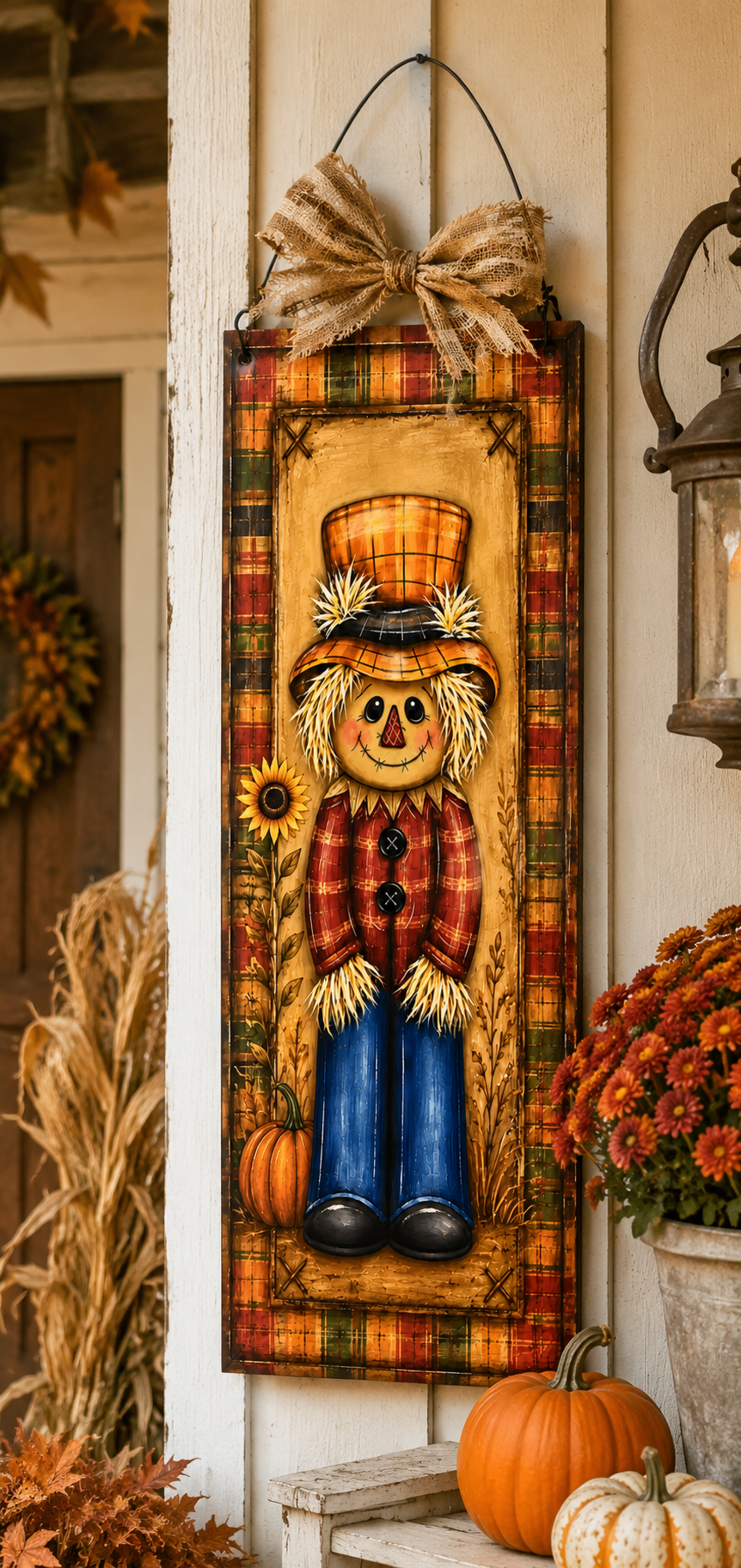 Fall Scarecrow Canvas Bundle  3 7x18" Coordinating DIY Canvas Cuts | Primitive Autumn Pumpkin Designs