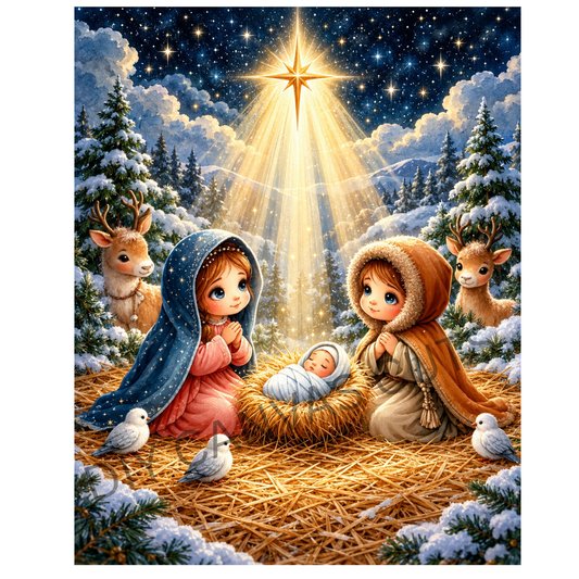 Children's Nativity - Fine Art Canvas