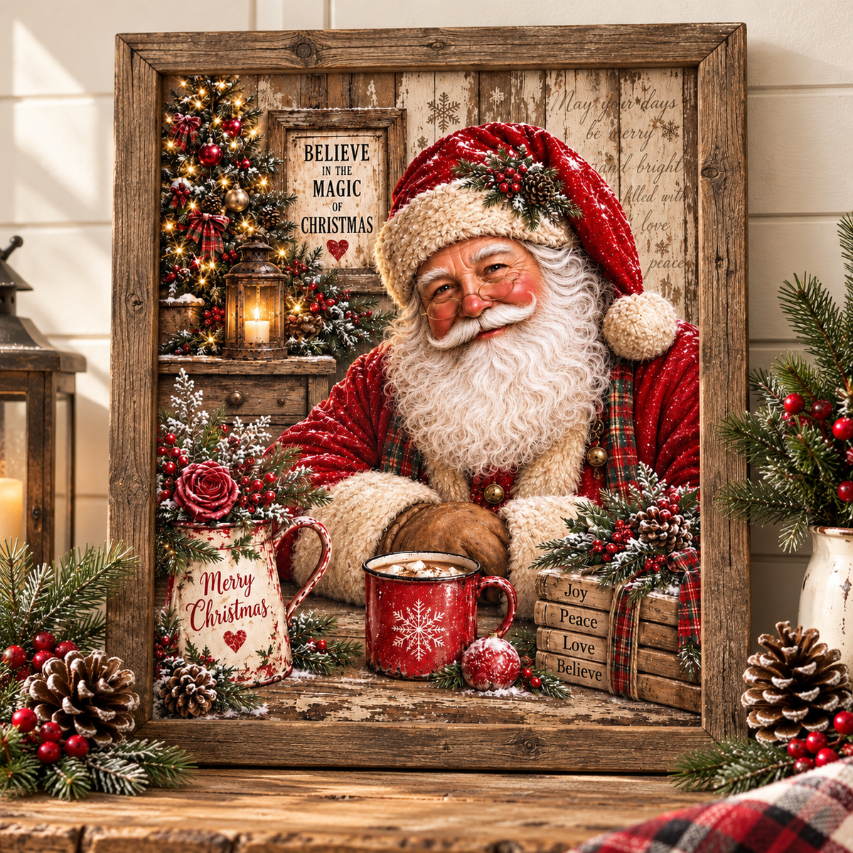 Santa Claus Believe in the Magic - Christmas Canvas Print