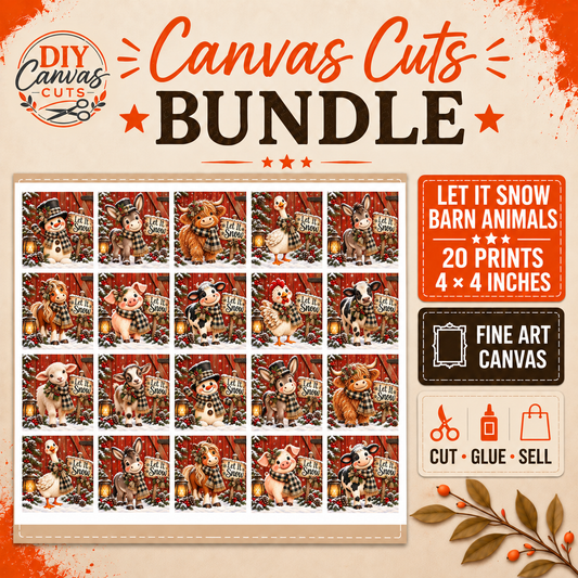 Christmas Barnyard Animals Canvas Bundle - Craft Show Products - DIY Projects