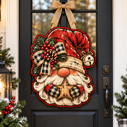 Christmas Gnome  Christmas Door Hanger - DIY Canvas No Bang Door Hanger Craft (Copy)
