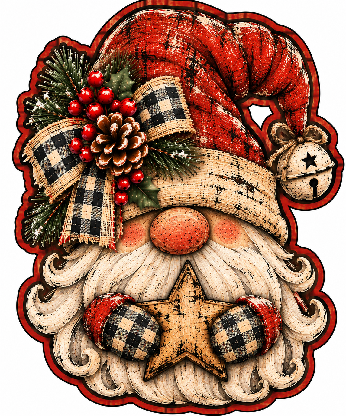 Christmas Gnome  Christmas Door Hanger - DIY Canvas No Bang Door Hanger Craft (Copy)