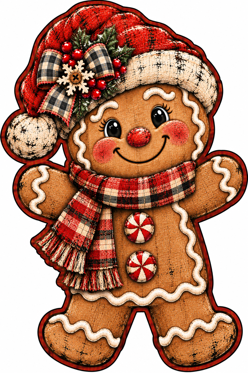 Gingerbread No Bang Door Hanger - DIY Canvas Project Christmas