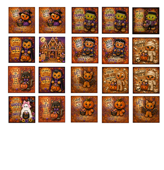 Gingerbread Halloween Canvas Prints 4x4 Bundle 50% Off - DIY Canvas Cuts 20 pieces